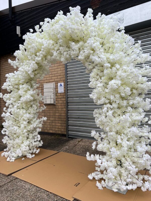 LUXE White Cherry Blossom Wedding Flower Arch - Image 6