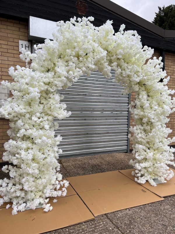 LUXE White Cherry Blossom Wedding Flower Arch - Image 5