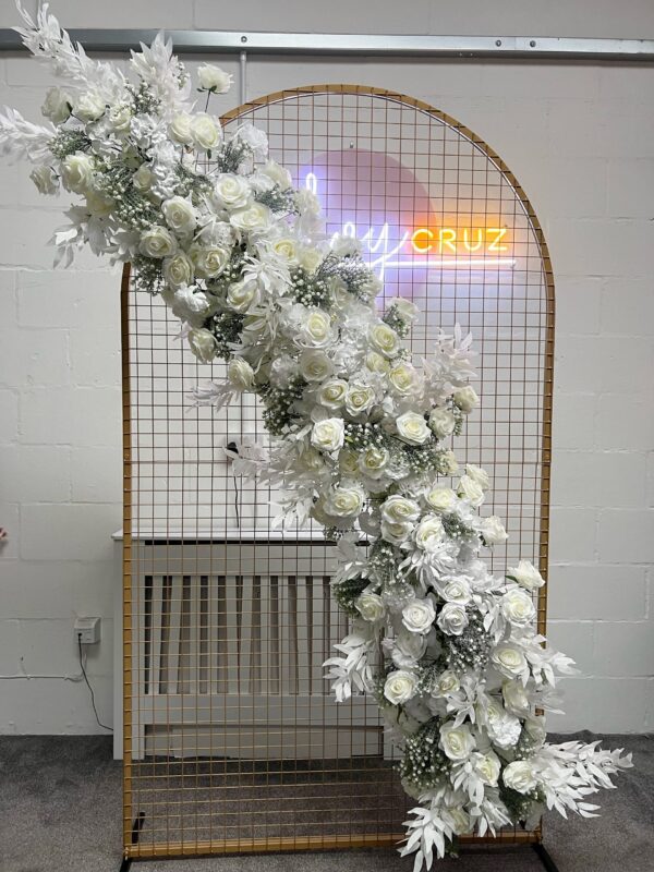 LUXE White Roses Garland Wedding Backdrop - Image 4