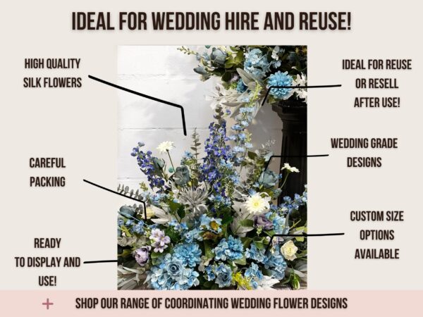 Blue Wedding Aisle Flower Runner - Image 2