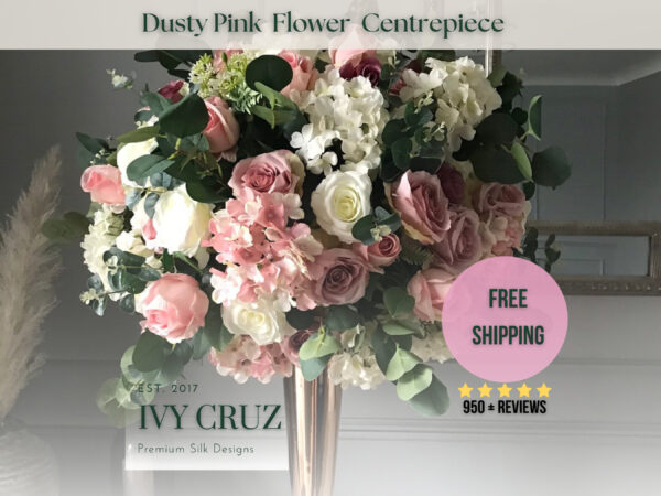 Dusty Pink Wedding Flower Centrepiece