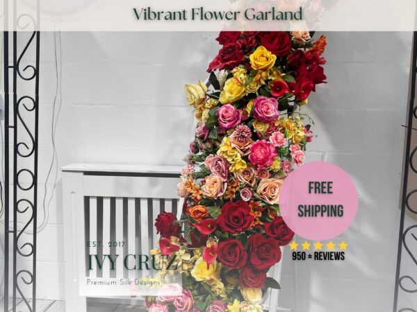 Vibrant Colourful Artificial Flower Garland Wedding