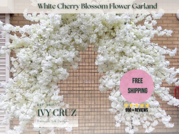 White Cherry Blossom Garland