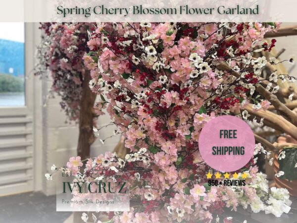 Spring Pink Cherry Blossom Garland