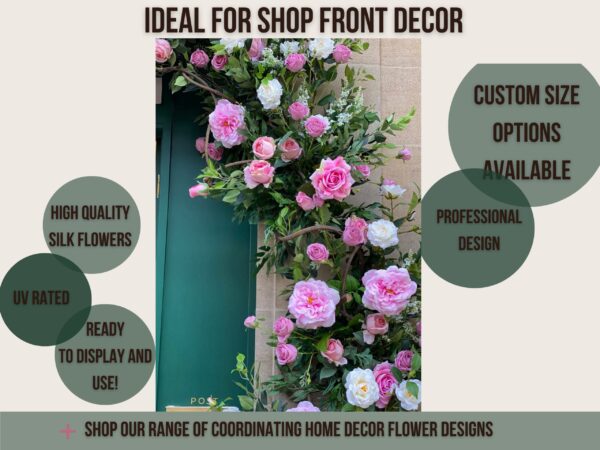 LUXE Pink Roses and Peonies Garland Shop Front - Image 2