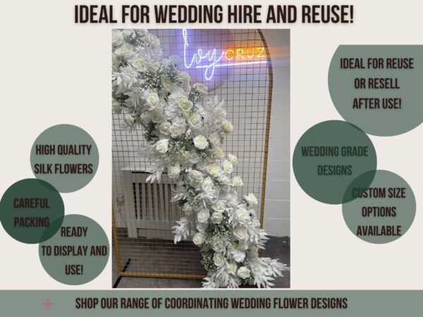 LUXE White Roses Garland Wedding Backdrop - Image 2