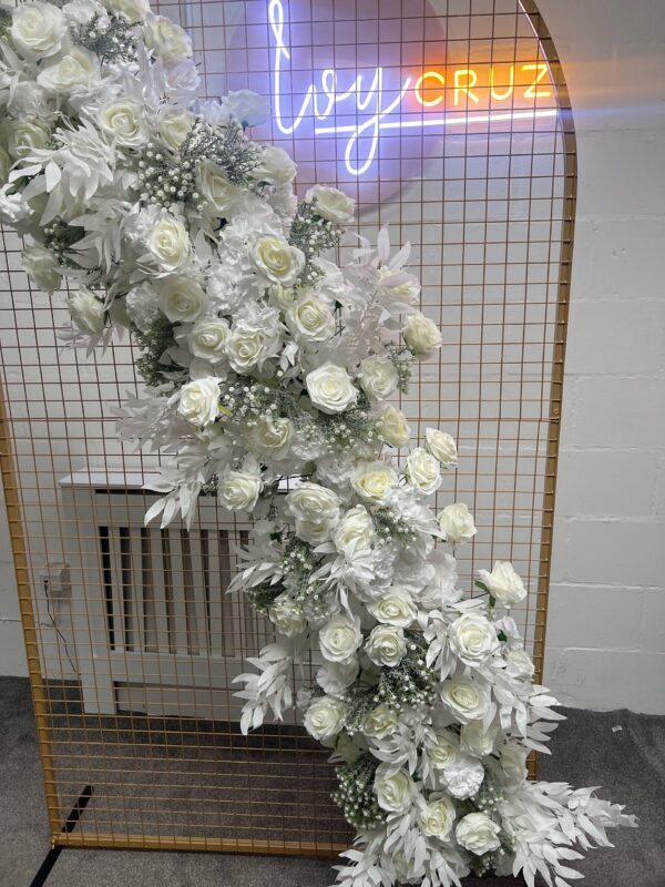 LUXE White Roses Garland Wedding Backdrop - Image 5