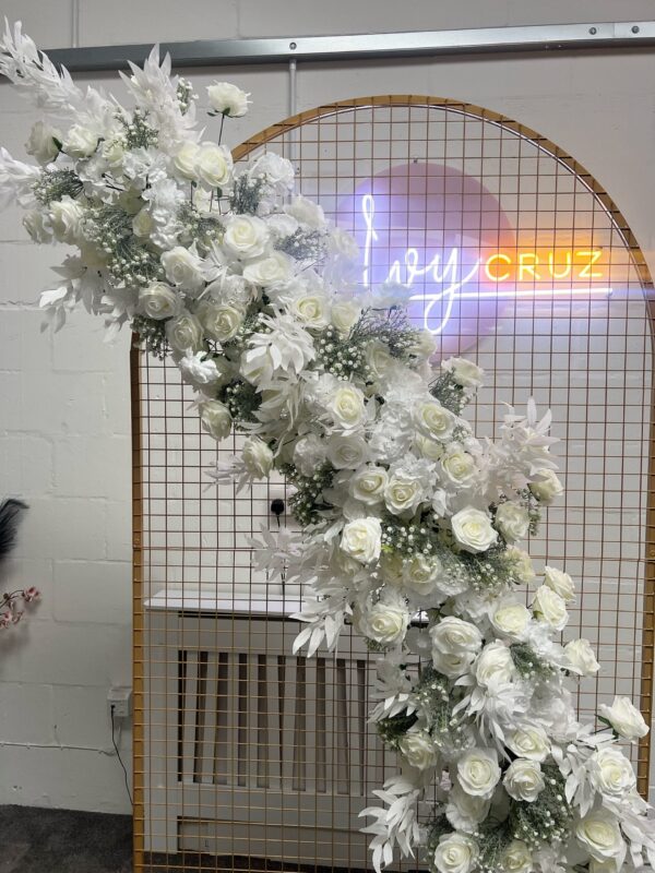 LUXE White Roses Garland Wedding Backdrop - Image 6