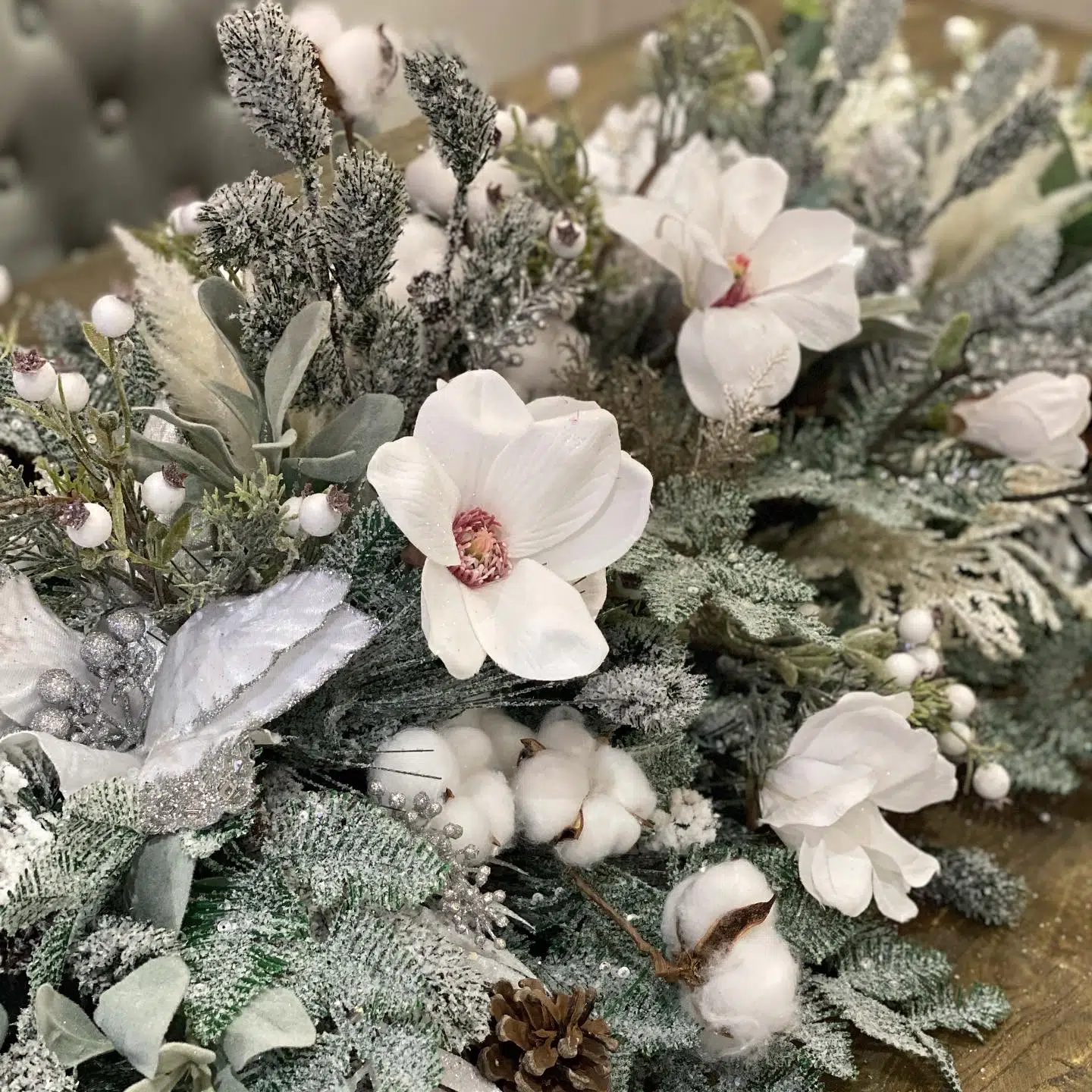 IVY CRUZ Flower Walls, Floral Arrangements | Commercial and Functions Silver Christmas Centrepiece - Image 6