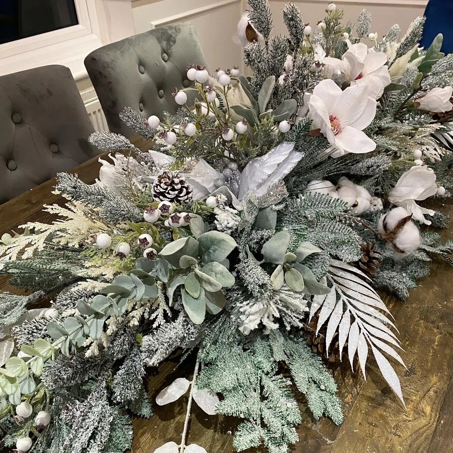 IVY CRUZ Flower Walls, Floral Arrangements | Commercial and Functions Silver Christmas Centrepiece - Image 3