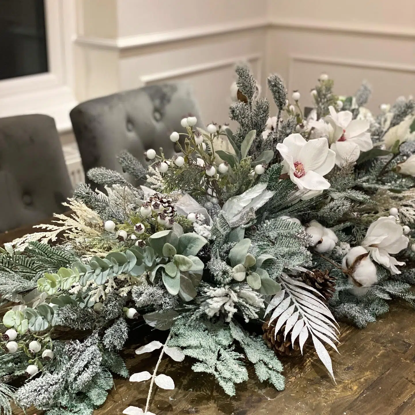 IVY CRUZ Flower Walls, Floral Arrangements | Commercial and Functions Silver Christmas Centrepiece - Image 4