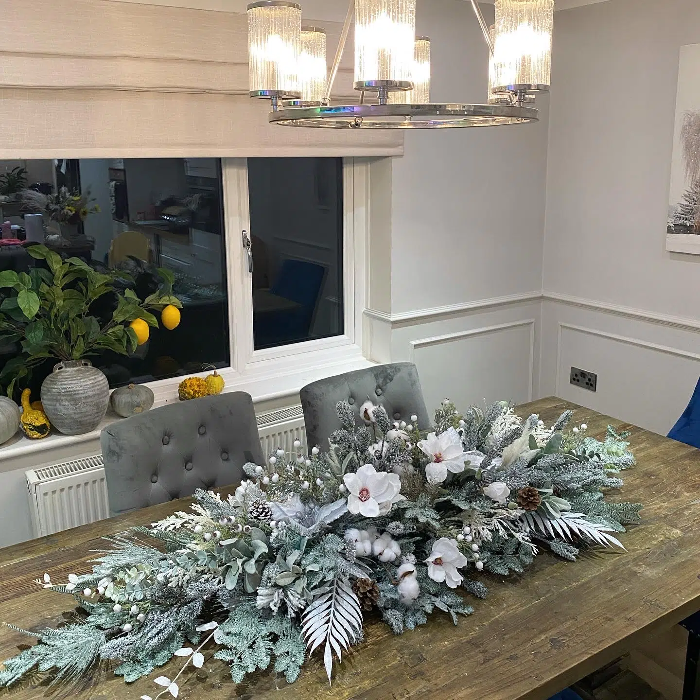 IVY CRUZ Flower Walls, Floral Arrangements | Commercial and Functions Silver Christmas Centrepiece - Image 2