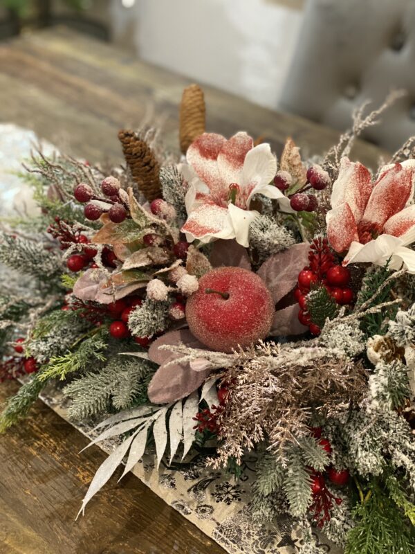 Red Apple and Berries Christmas Table Centrepiece