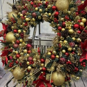 Giant Gold Christmas Wreath