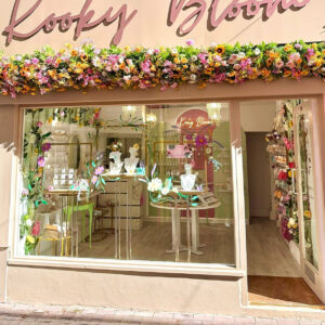 spring flower garland for shop front