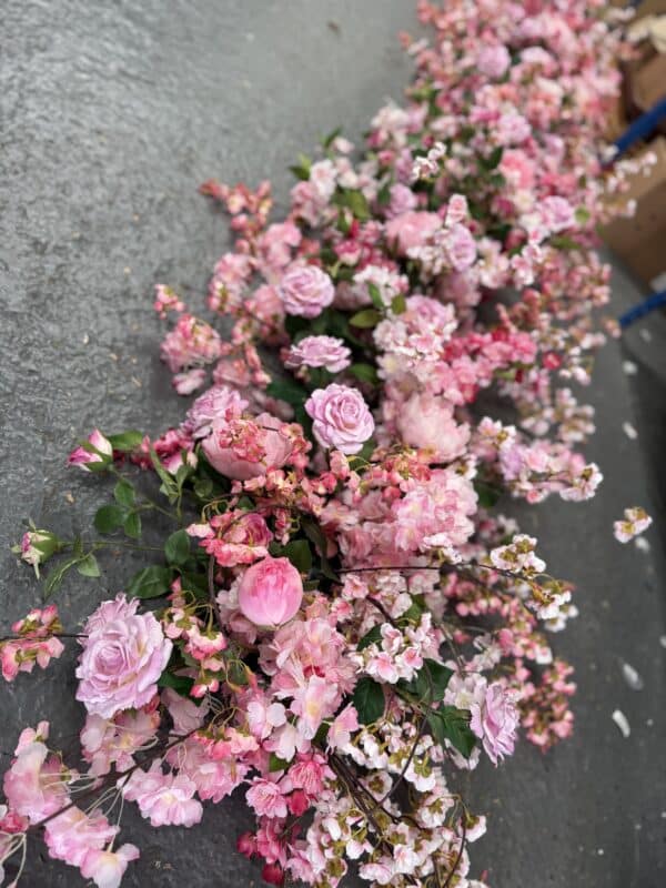 SHOP FRONT Pink Blossom and Rose Flower Garland - Artificial Flower Garland - Image 4