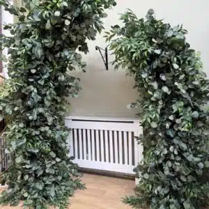 Green eucalyptus floral pillars