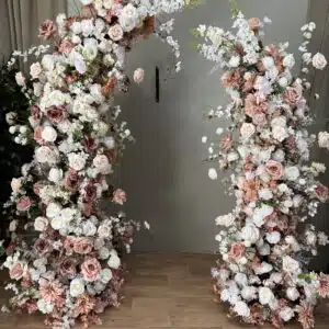 Nude Artificial Floral Pillar Set – Wedding Flower Set Columns