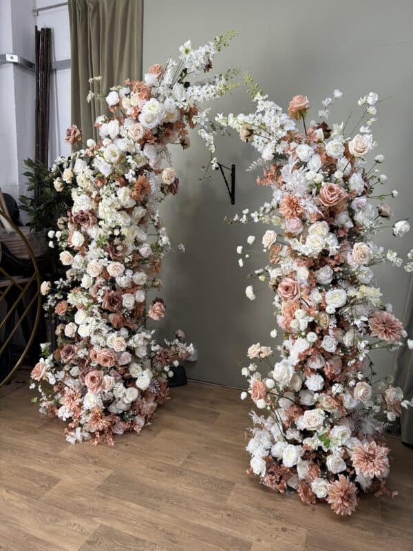 Nude Artificial Floral Pillar Set – Wedding Flower Set Columns - Image 3