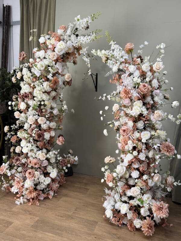 Nude Artificial Floral Pillar Set – Wedding Flower Set Columns - Image 4