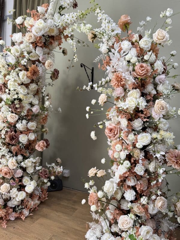 Nude Artificial Floral Pillar Set – Wedding Flower Set Columns - Image 5