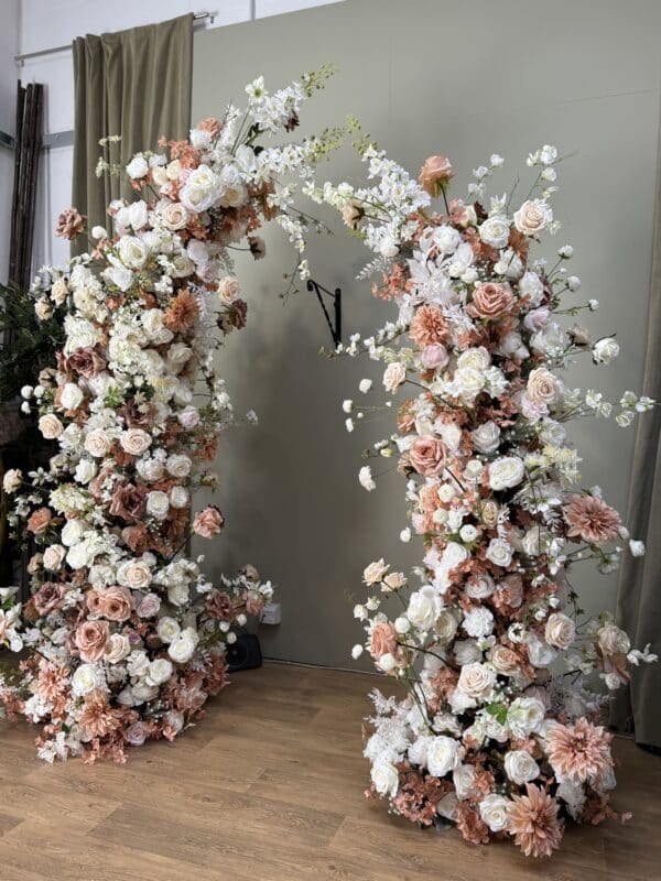 Nude Artificial Floral Pillar Set – Wedding Flower Set Columns - Image 6