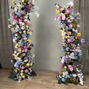 Rainbow Flower Pillars - Colourful Shop Front Pillars