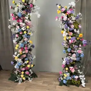 Rainbow Flower Pillars - Colourful Shop Front Pillars