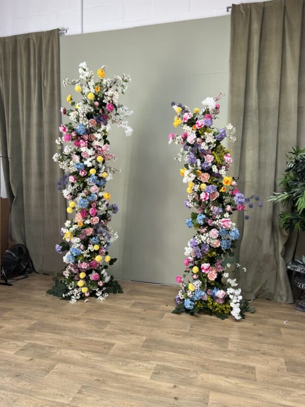 Rainbow Flower Pillars - Colourful Shop Front Pillars - Image 3