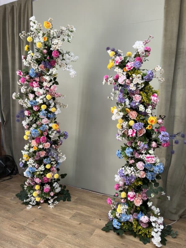 Rainbow Flower Pillars - Colourful Shop Front Pillars - Image 5