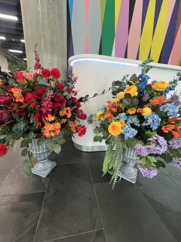 Rainbow Urn Centrepieces – Bold & Vibrant Artificial Floral Displays - Image 2