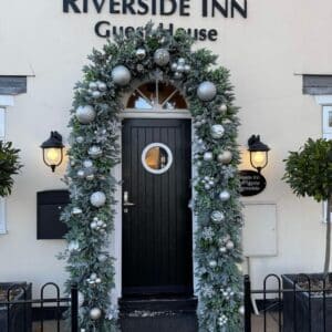 Silver Christmas Doorway Garland - Silver Flower Garland