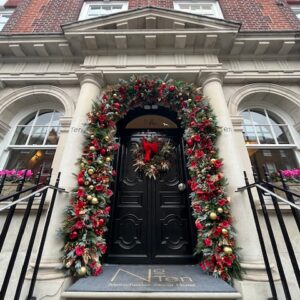 Red and Gold Christmas Doorway Garland - Artificial Flower Garland