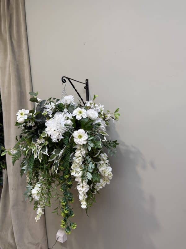 Artificial Flower Hanging Basket - Outdoor Flower Basket for Doorways, Patios & Gardens - Image 7