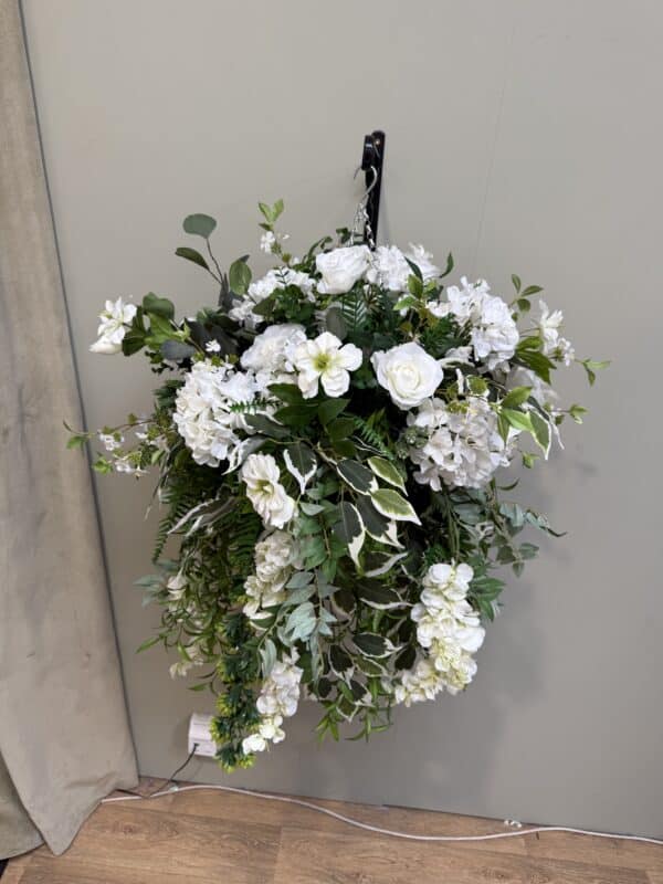 Artificial Flower Hanging Basket - Outdoor Flower Basket for Doorways, Patios & Gardens - Image 6