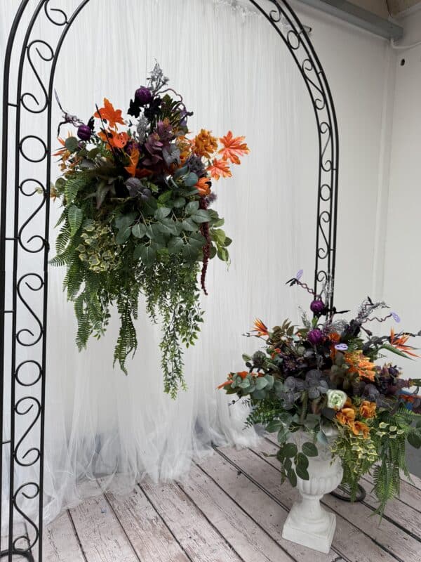 Halloween Flower Basket - Fall Artificial Flower Basket - Image 2