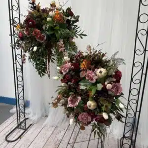 Premium Artificial Hanging Basket & Fall Door Wreath Set