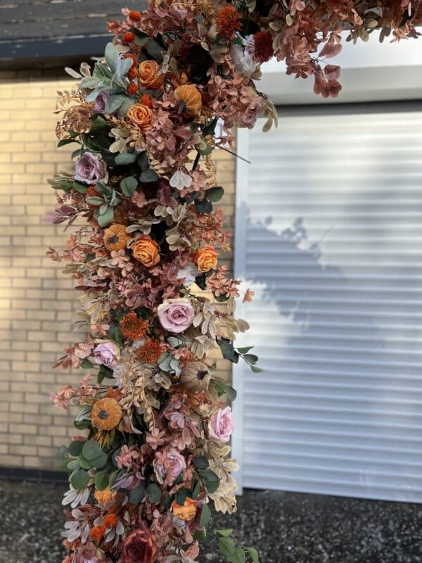 Sage & Tan Fall Flower Garland – Artificial Autumn Garland for Weddings, Events & Home Decor