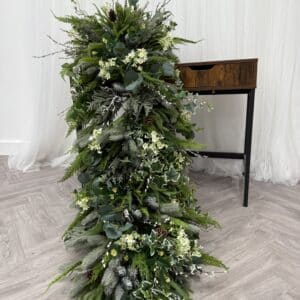 Frosted Christmas Garland - Winter Staircase Runner
