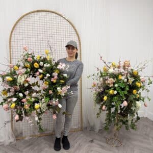 Spring Flower Wreath - Easter Flower Wreath and Hanging Basket Set