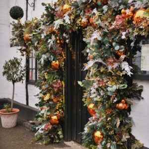 Luxury Copper Christmas Doorway Garland - Restaurant Doorway Garland